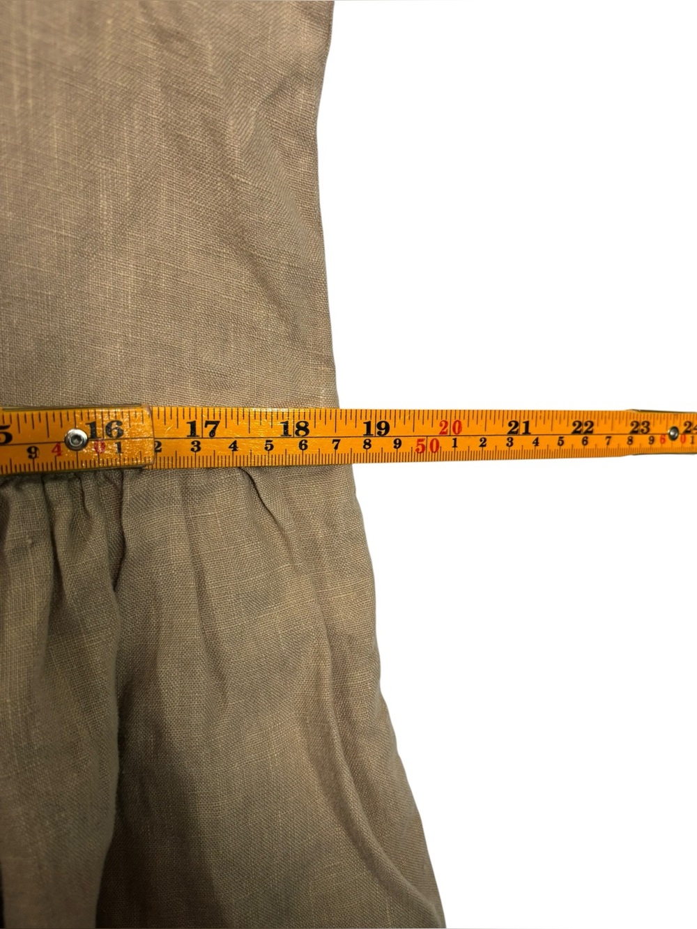 Frank & Eileen Daphne Dress Tan Linen Lightweight Pockets Flowy Size Small - Picture 11 of 13